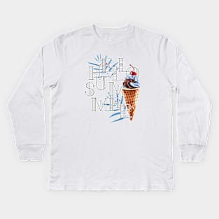 HELLO SUMMER by WOOF SHIRT Kids Long Sleeve T-Shirt